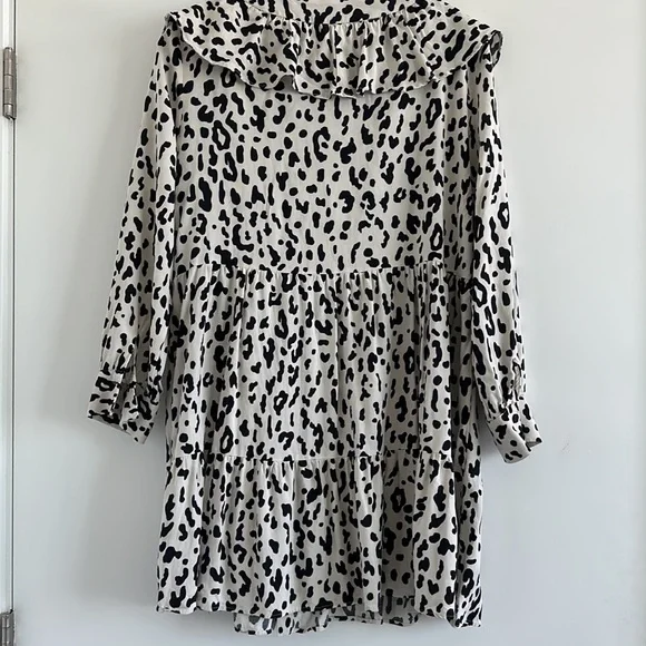 NWOT Zara Animal Print Babydoll Mini Dress - Picture 7 of 12